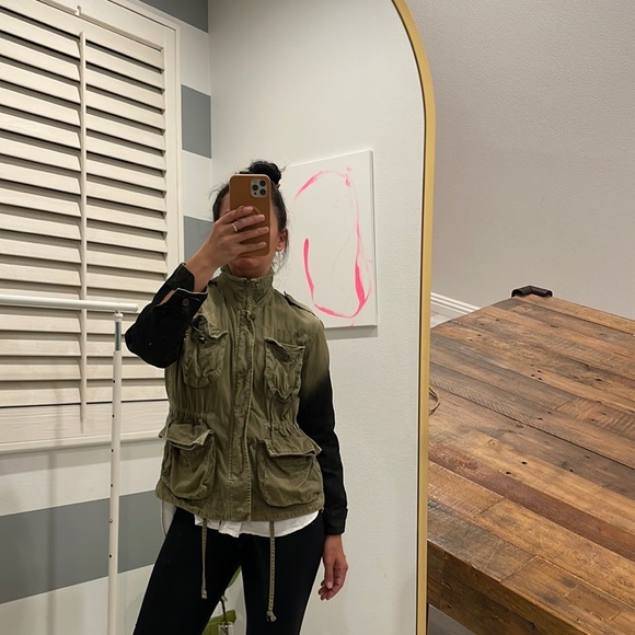 Current/Elliott the lone soldier military jacket w/ ombré coated sleeves, cotton - Picture 14 of 17